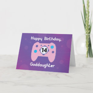 Goddaughter 14 Year Old Birthday Gamer Controller Card