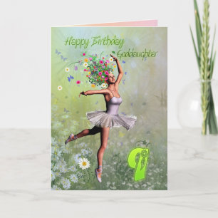Goddaughter age 9, flower fairy birthday card