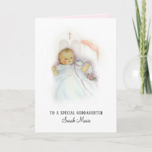 Goddaughter Batismal Girl Christening Card