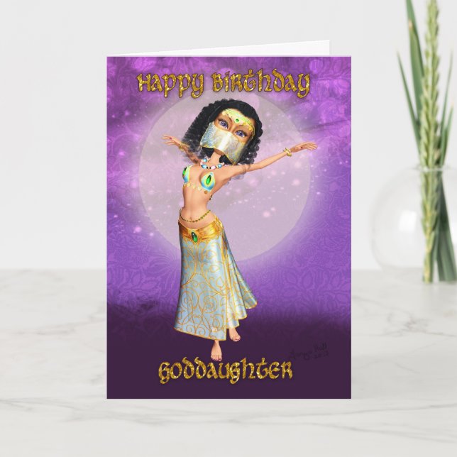 Goddaughter Birthday Card With Cute Dancer (Front)