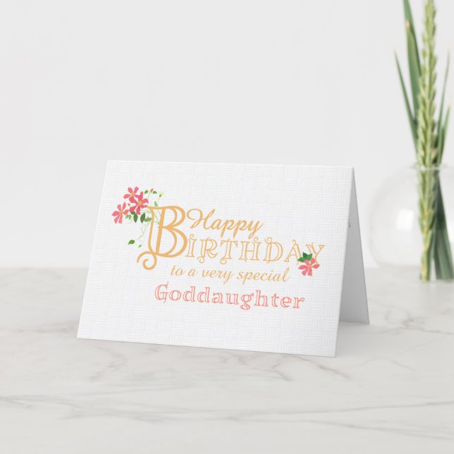 Goddaughter Birthday with Clematis Flowers Card (Front)