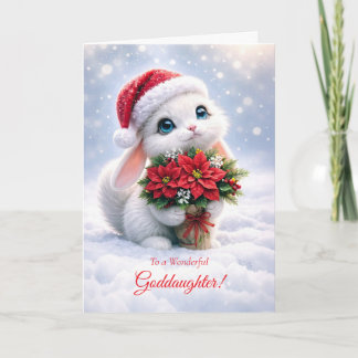Goddaughter Christmas Happy Holidays Cute White Card