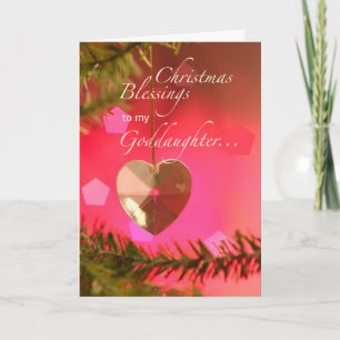 Goddaughter Christmas Heart on Tree Simple Joys Holiday Card