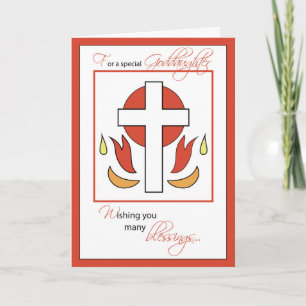 Goddaughter Confirmation Congratulations Cross Fir Card