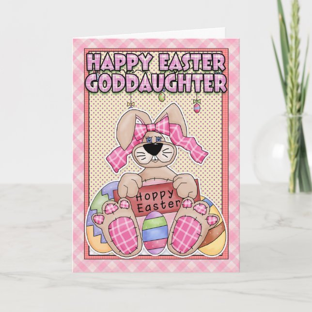 Goddaughter Easter Card - Easter Bunny & Easter Eg (Front)