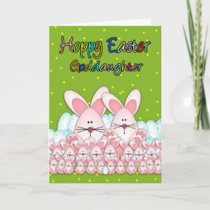 Goddaughter Easter Card With Easter Bunnies