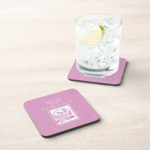 Goddaughter First Communion, Pink Coaster