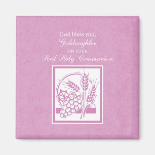 Goddaughter First Communion, Pink Magnet