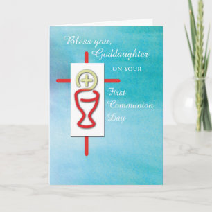 Goddaughter, First Holy Communion, Turquoise Card