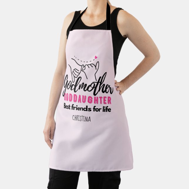 Goddaughter Gift - Godmother Best Friends for Life Apron (Insitu)