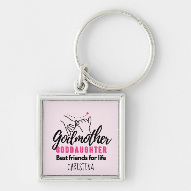 Goddaughter Gift - Godmother Best Friends for Life Key Ring (Front)