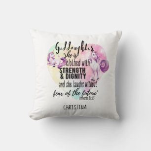 Goddaughter Gift Motivational Encouragement NAMED Cushion