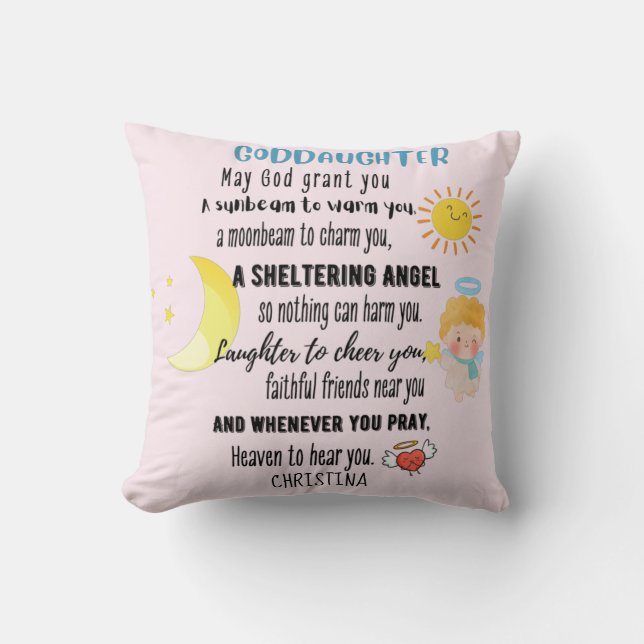 Goddaughter Gift Motivational Encouragement NAMED Cushion (Front)