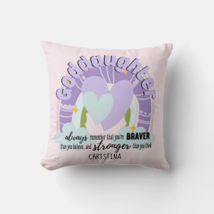 Goddaughter Gift Motivational Encouragement NAMED Cushion