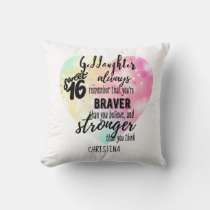 Goddaughter Gift Motivational Encouragement NAMED Cushion