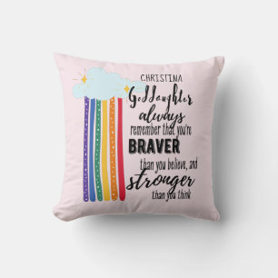 Goddaughter Gift Motivational Encouragement NAMED Cushion