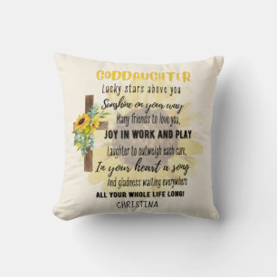 Goddaughter Gift Motivational Encouragement NAMED Cushion