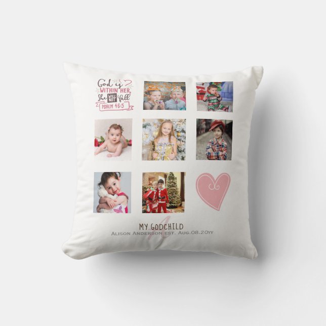 Goddaughter Gift Motivational Encouragement NAMED Cushion (Front)