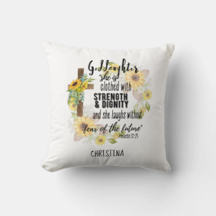 Goddaughter Gift Motivational Encouragement NAMED Cushion