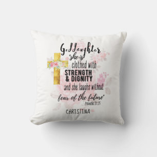 Goddaughter Gift Motivational Encouragement NAMED Cushion