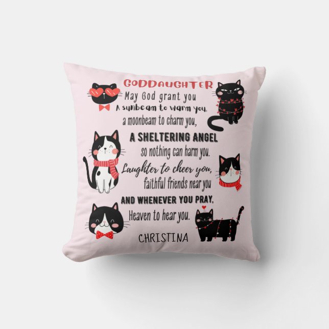 Goddaughter Gift Motivational Encouragement NAMED Cushion (Front)