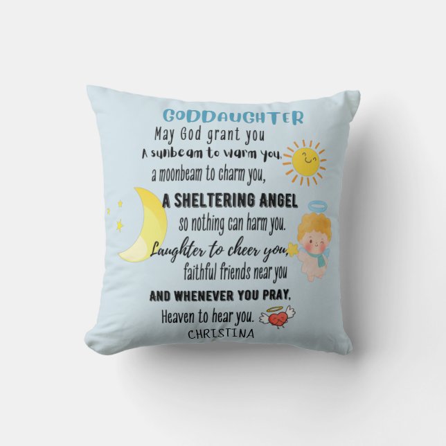 Goddaughter Gift Motivational Encouragement NAMED Cushion (Front)