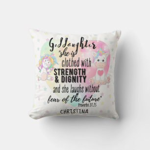 Goddaughter Gift Motivational Encouragement NAMED Cushion