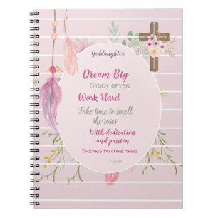 Goddaughter Gift Motivational Words Personalised Notebook