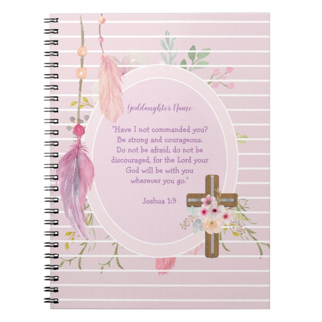 Goddaughter Gift Motivational Words Personalized Notebook (Front)