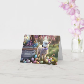 Goddaughter Happy Easter with Cute Lamb and Easter Card