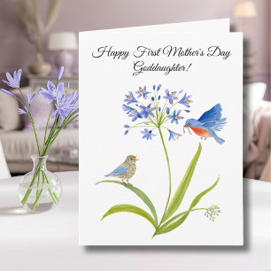 Goddaughter Happy First Mother’s Day Bluebird Card