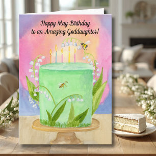 Goddaughter Happy May Birthday Lily of Valley Card