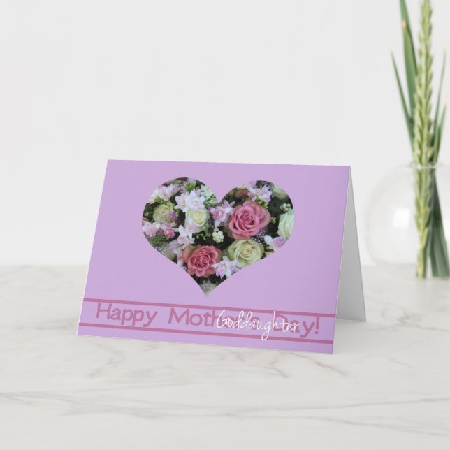 Goddaughter  Happy Mother's Day rose card (Front)