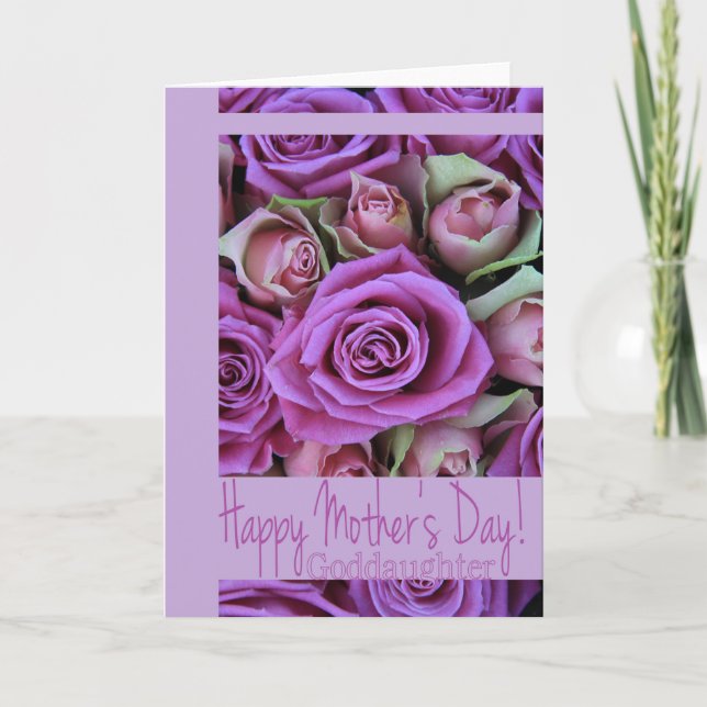Goddaughter  Happy Mother's Day rose card (Front)