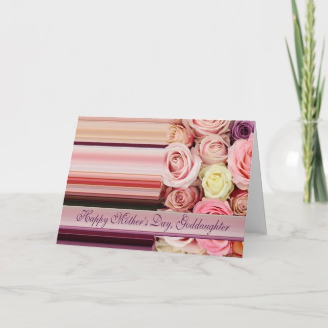 Goddaughter  Happy Mother's Day rose card (Front)