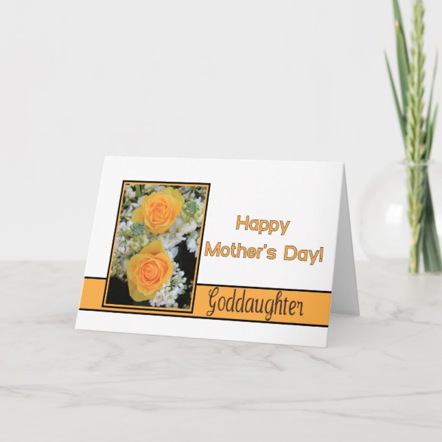 Goddaughter  Happy Mother's Day rose card (Front)