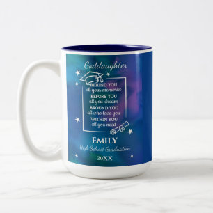 Goddaughter High School Graduation Name Year Two-Tone Coffee Mug