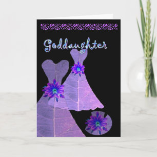GODDAUGHTER - Junior Bridesmaid  PURPLE Gown Invitation