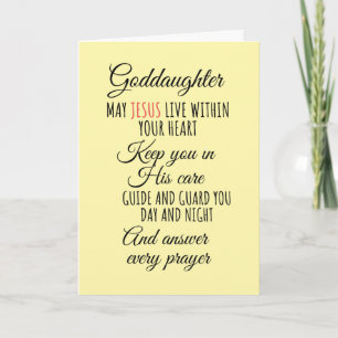 Goddaughter may jesus live within your heart  holiday card