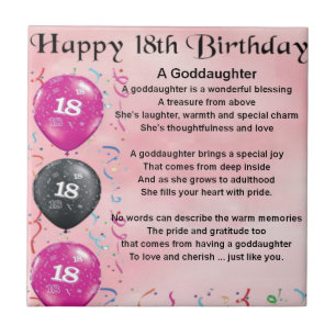 Goddaughter Poem - 18th Birthday Tile