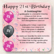 21st Birthday Goddaughter Poem Greeting Card Zazzle Co Uk
