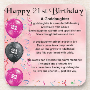 Goddaughter Poem - 21st Birthday Design Coaster
