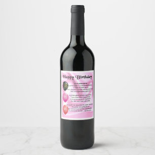 Goddaughter Poem Bottle Label Happy Birthday