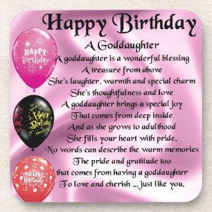 Goddaughter Poem - Happy Birthday Coaster