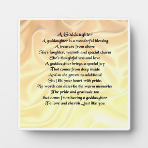 Goddaughter Poem Plaque - Cream Silk design