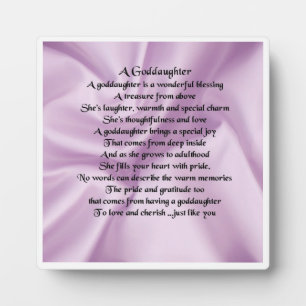 Goddaughter Poem Plaque - Lilac Silk design