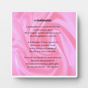 Goddaughter Poem Plaque - Pink Silk design
