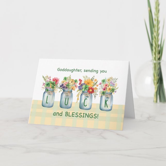 Goddaughter St Patricks Day Luck and Blessings Card (Front)