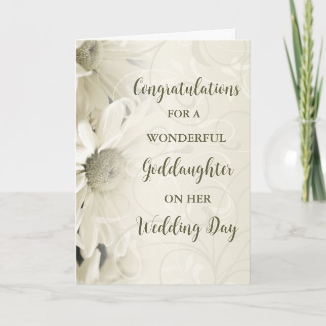 Goddaughter Wedding Day Congratulations Card (Front)