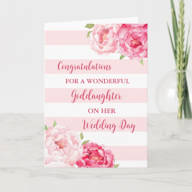 Goddaughter Wedding Day Congratulations Card (Front)